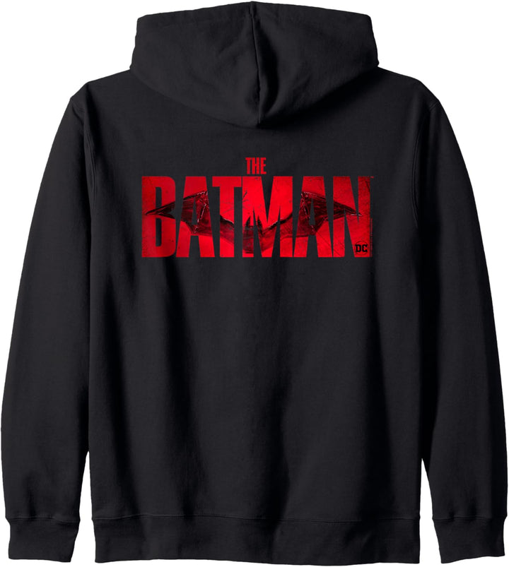 The Batman Crimson Drawn Bat Logo Kapuzenjacke