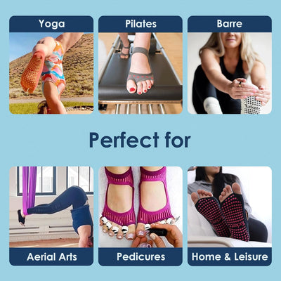 Tucketts Yoga Socken für Frauen - Rutschfeste Haftsocken ohne Zehen - Stoppersocken (Damen) – Pilate