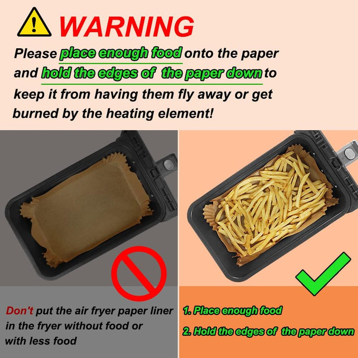 YQL Backpapier für Heissluftfritteuse, 150 Stück Airfryer Backpapier für Ninja AF300EU/ AF400EU/ AF4