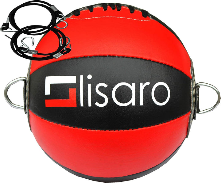 lisaro Leder Doppelendball/Durchmesser ca. 25cm inkl. 2 elastischen Spanngurten ca. 100cm lang schwa
