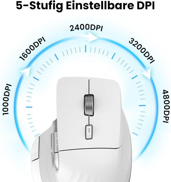 CITLLA Kabellose Bluetooth Maus,Wiederaufladbare,Geräuscharme Maus mit Multi-Device-Funktion,Einstel