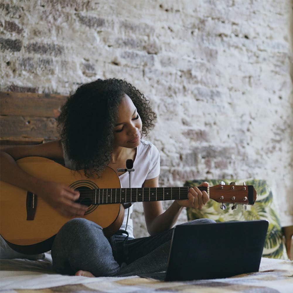 Kalawen Lavalier Mikrofon 2 Omnidirectional Kondensator Lapel Mic für 3,5mm Android Smartphone iPhon