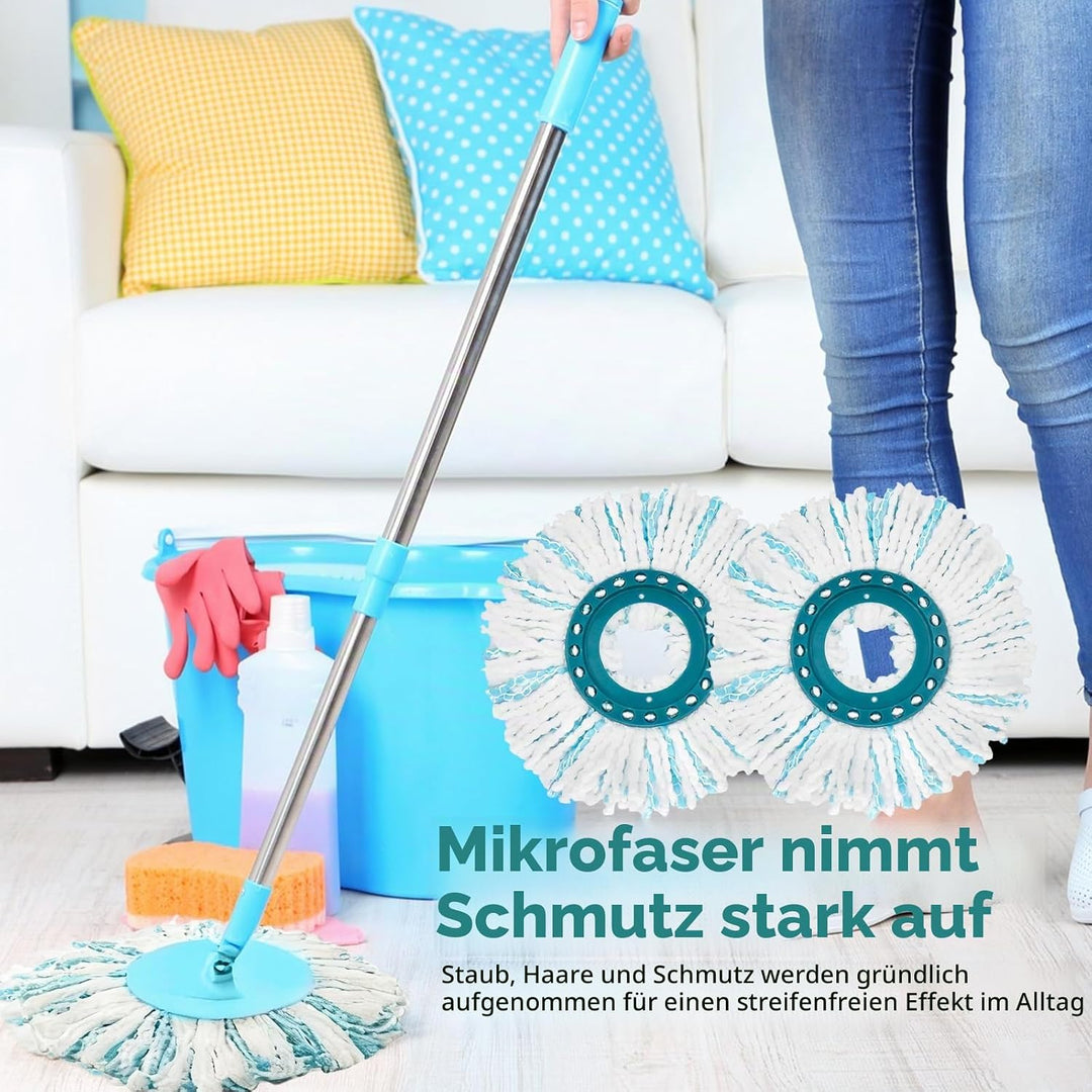 Clean Twist Disc Mop, 4 Stück Wischmop Ersatzbezug Kompatible Ersatzmoppköpfe Ersatzkopf für Leifhei