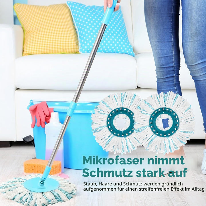 Clean Twist Disc Mop, 4 Stück Wischmop Ersatzbezug Kompatible Ersatzmoppköpfe Ersatzkopf für Leifhei