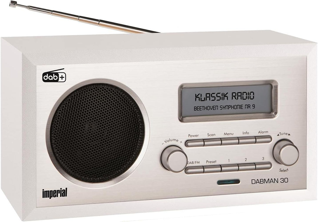 IMPERIAL DABMAN 30 Digitalradio (DAB+ / DAB / UKW, Aux In, inkl. Netzteil) weiss, Mono weiss Mono Si