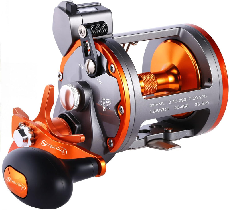 Sougayilang Angelrolle mit Schnurzähler, konventionelle Wasserwaage, Wind-Angelrolle B-Thunder LS II