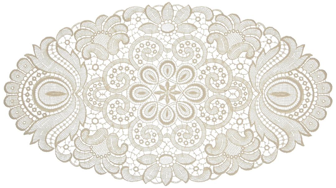Plauener Spitze by Modespitze 67952 Design Plauen, Gre 25 x 45 cm oval, creme 25 cm x 45 cm oval, 25