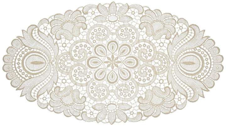 Plauener Spitze by Modespitze 67952 Design Plauen, Gre 25 x 45 cm oval, creme 25 cm x 45 cm oval, 25
