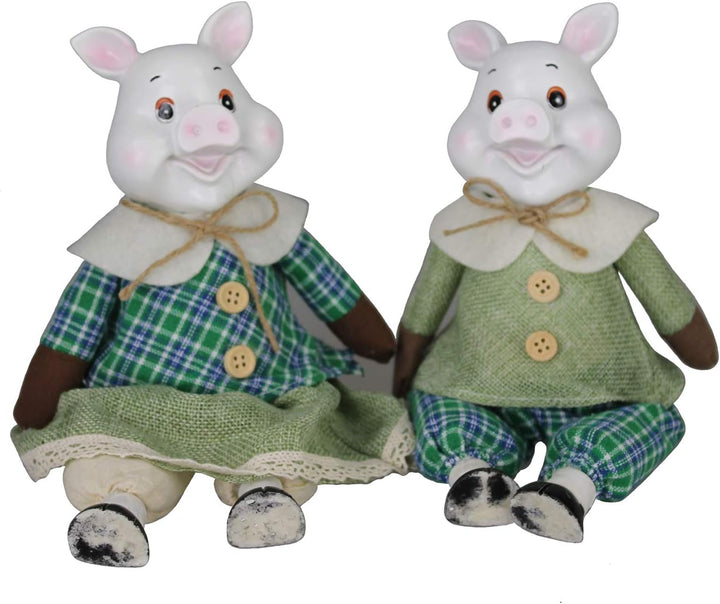 GMMH Design Neues Jahres Symbol 2019 Osterhase Paar Osterdeko Ostern Dekoration Figur (Schwein 25 cm