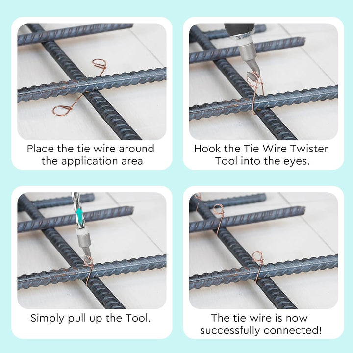 CPROSP Rödeldraht Verkupfertem(1000 Stk) mit Draht Driller, Set aus Betonbindedraht 160mm und Rödelz