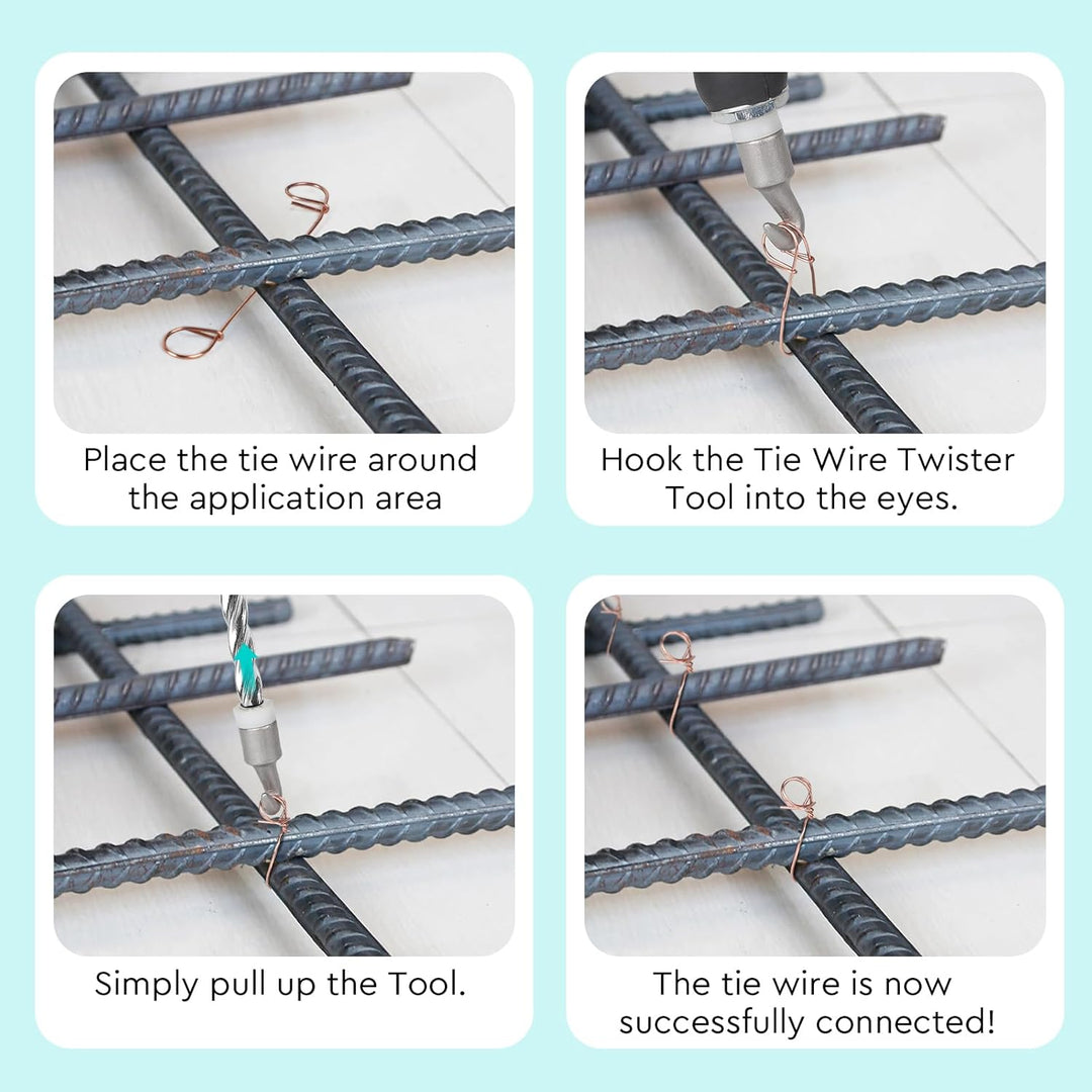 CPROSP Rödeldraht Verkupfertem(1000 Stk) mit Draht Driller, Set aus Betonbindedraht 140mm und Rödelz