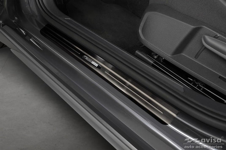 Black Inox door sill protectors compatible with Volkswagen Taigo 2021- 'Exclusive Edition' - 4-piece