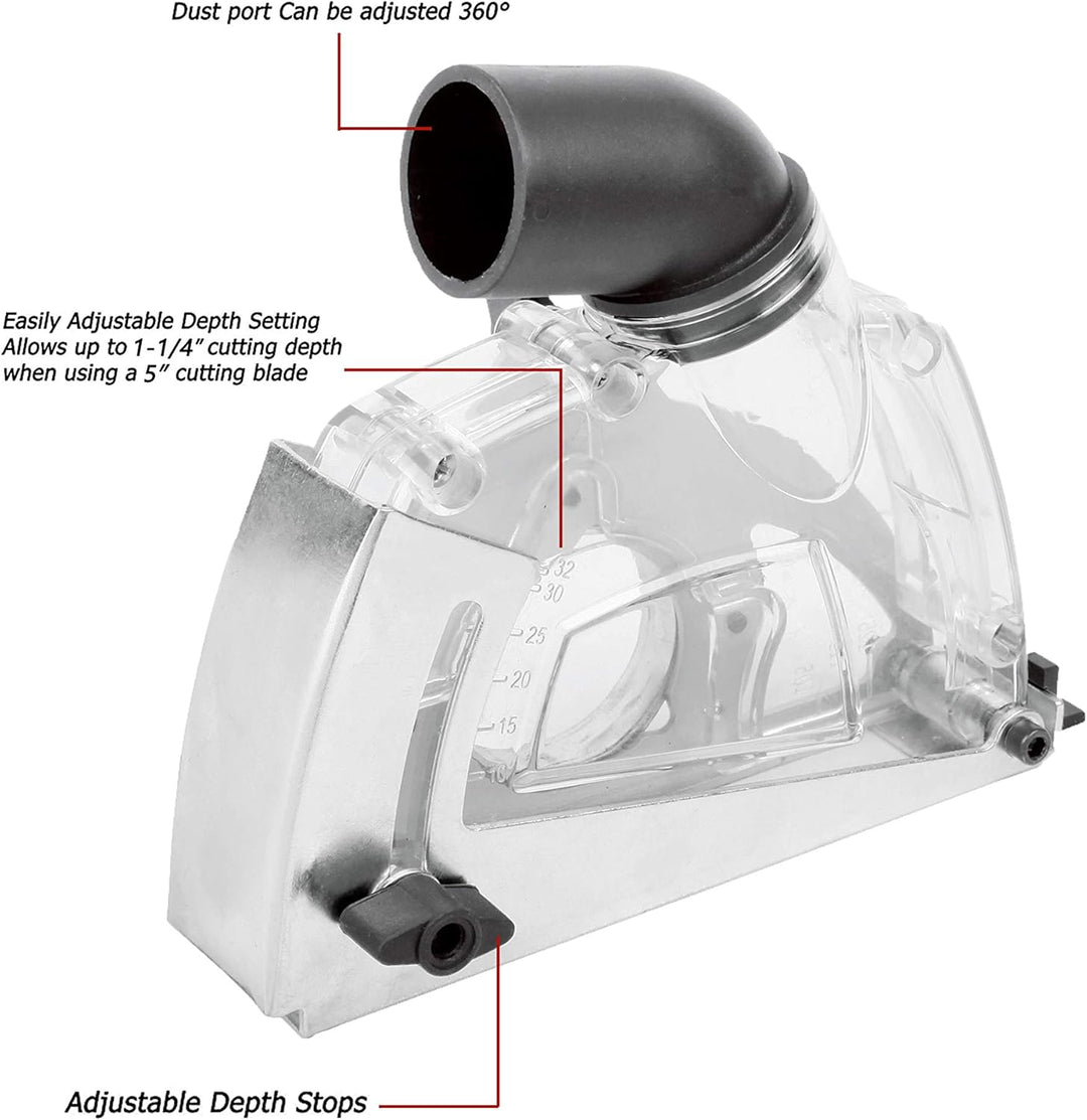 Aidelife Universal Absaughaube für Winkelschleifer 115/125mm mit Diamant-Trennscheibe 125 mm x 22,2