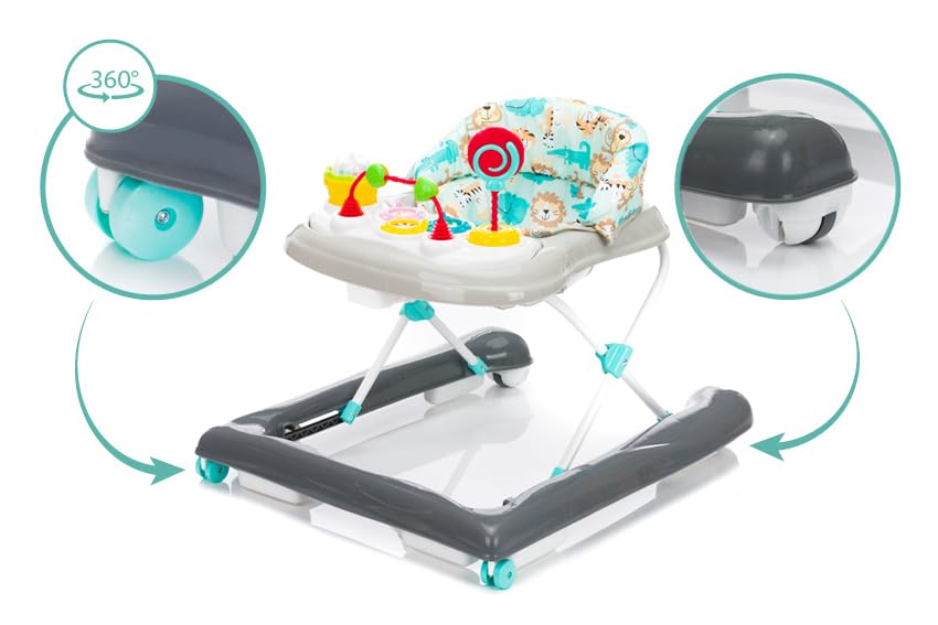 Fillikid Gehfrei Lauflernwagen Exclusiv | Lauflernhilfe mit Spielbrett & Anti-Rutsch-Funktion | Lauf