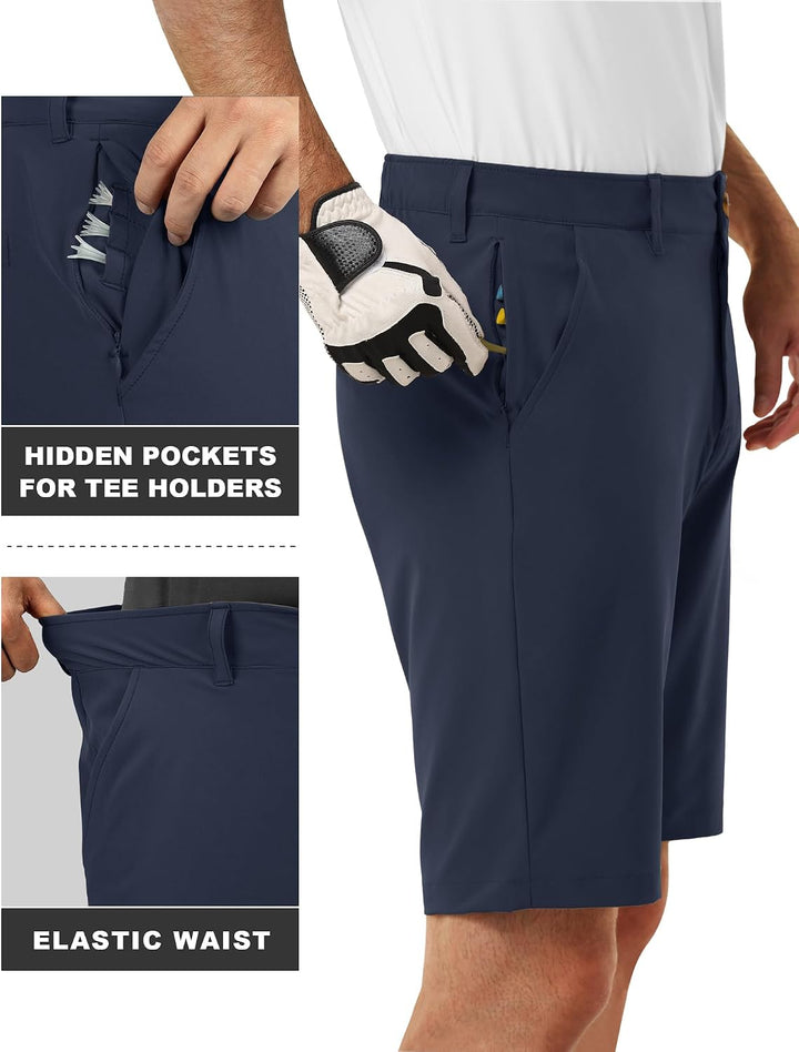 33,000ft Herren Golf Shorts Stretch Kurze Golfhosen Leichte Schnelltrocknende 11" Bermuda Shorts Kur