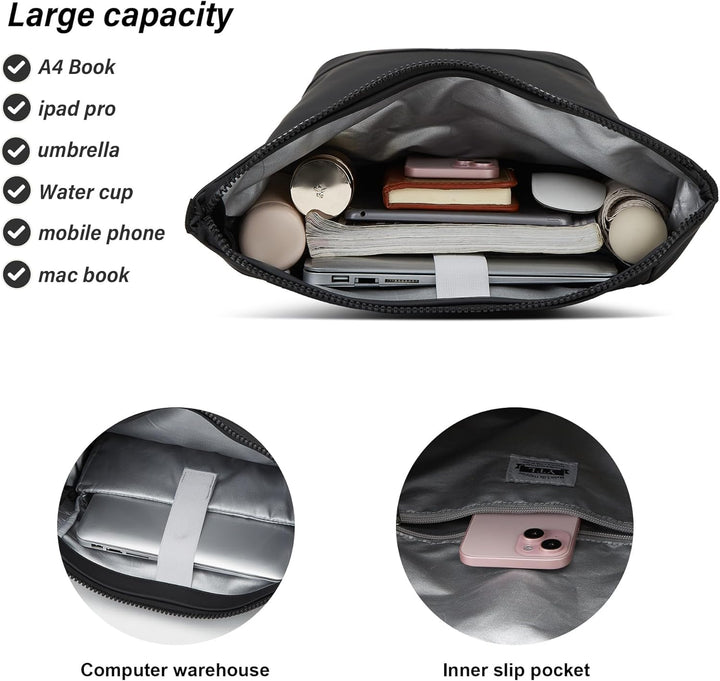 YTL Rolltop Wasserdicht Rucksack für Damen & Herren,mit Laptopfach für 17 Zoll,Gross Elegantrucksack