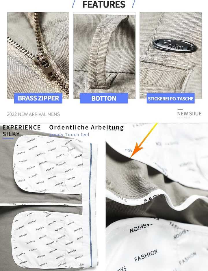 ziilay Stilvolle Herren leichte Sommerhose Stretch Business Anzughose mit Bambusfaser Leinen Männer