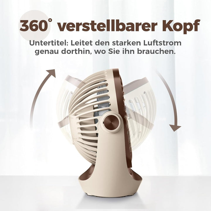 OCOOPA USB Ventilator, Ventilator klein Tischventilator mit starkem Luftstrom und Leise Betrieb 3 Ge