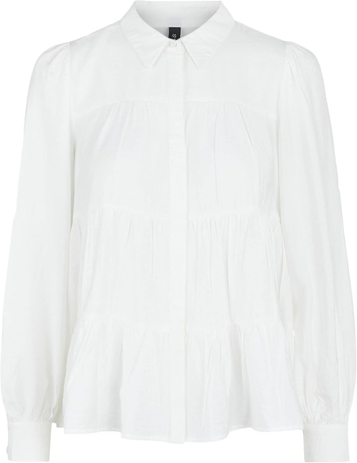YAS Damen Yaspala Ls Shirt S. Noos Hemd/Bluse XS Star White, XS Star White
