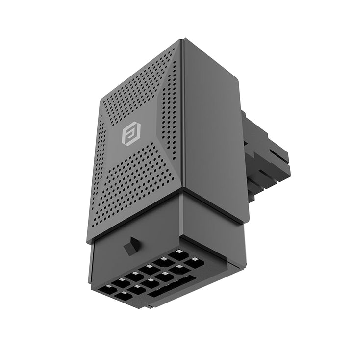 Akasa 90 Degree 12V-2X6 Adapter 12+4-Pin to 12+4-Pin Male to Female Connector, Aluminium Shell, Maxi