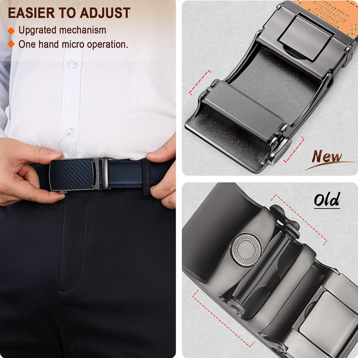 KEMISANT Gürtel Herren, Ledergürtel Ratsche Automatikschliesse für Herren Business Anzug,Breit 35mm,