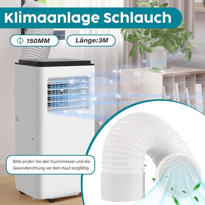 Watris Veiyi Klimaanlage Schlauch, 3 Meter 150mm Abluftschlauch Klimagerät, Länge Klimaanlagenschlau