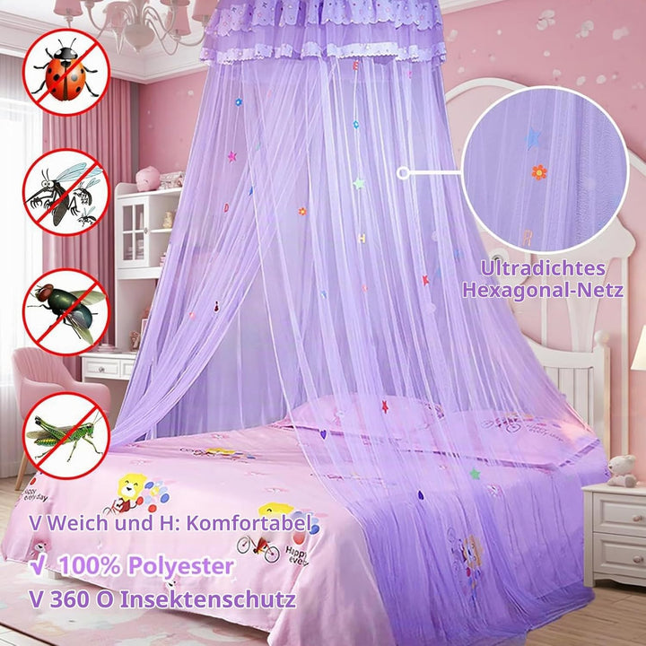 Betthimmel Mädchen Moskitonetz Bett Kinder Gross Mosquito Netz Bett Himmel für Babybett Hängendes Mü