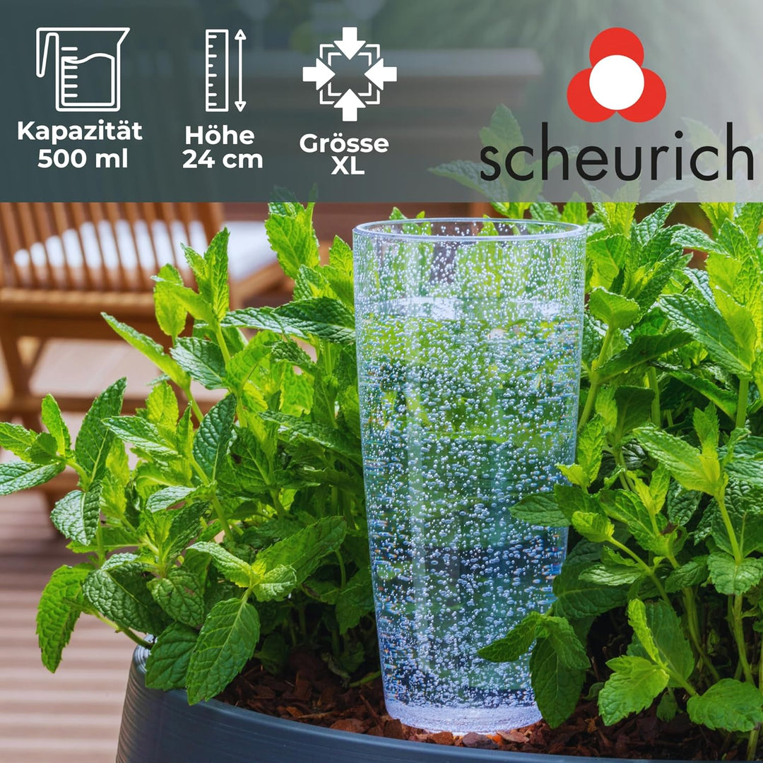 Scheurich Wasserspender Copa XL | 3X Transparent | 500 ml Füllmenge | Bewässerungskugel klein mit To