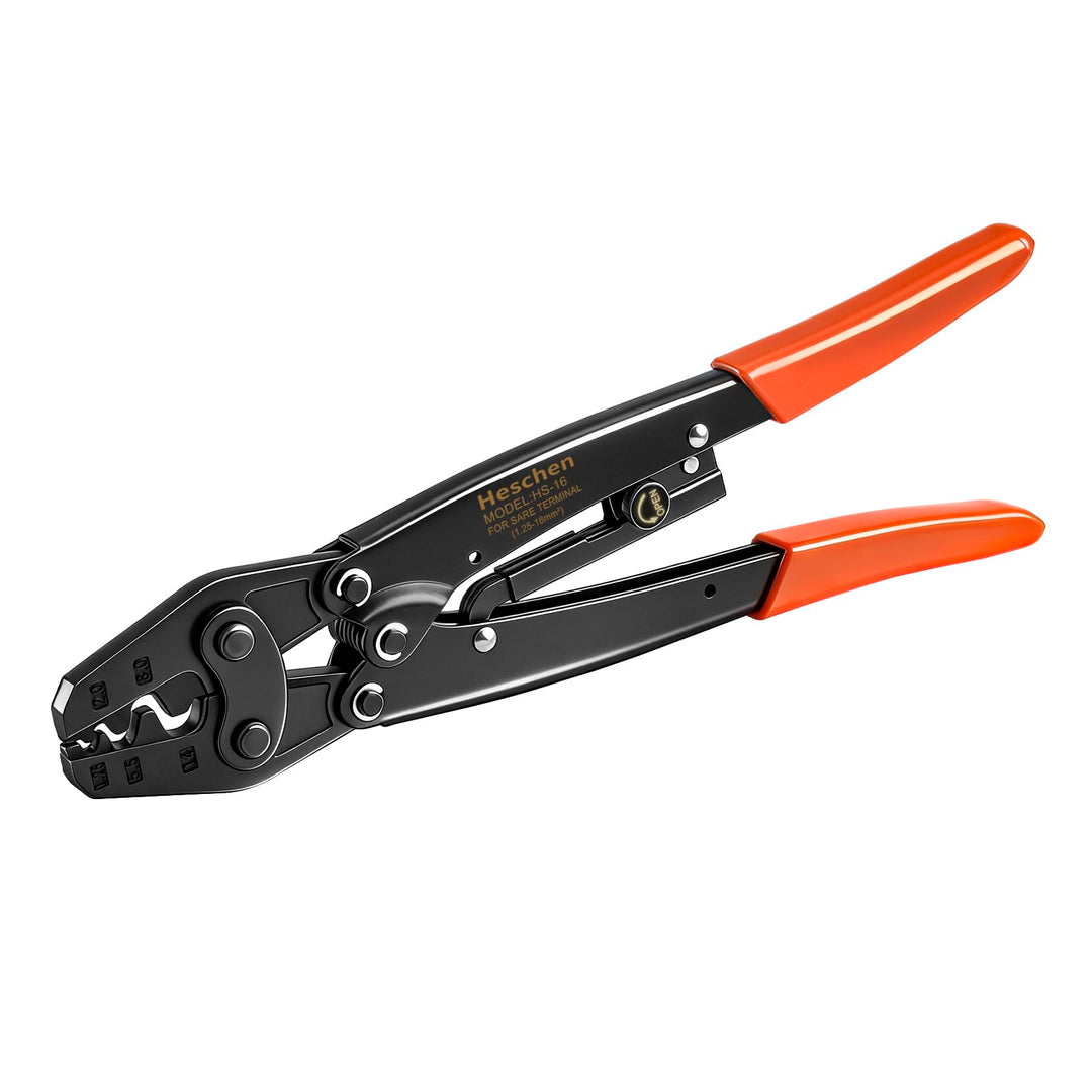 Heschen Crimpzange mit Ratsche HS-16 für nicht isolierte Klemmen von 1,5-16 mm² (15-5AWG) (Spitzenty