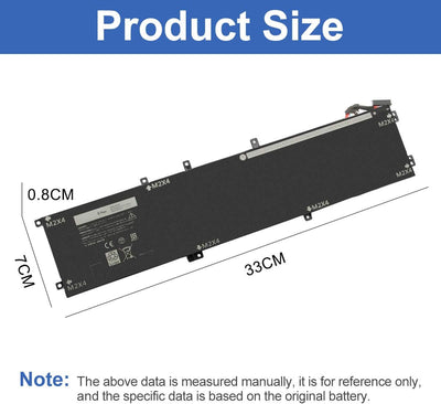 Exmate Akku 4GVGH für 1P6KD T453X Dell XPS 15 9550 Dell Precision 15 5510 Series [11.4V 84Wh] akku X