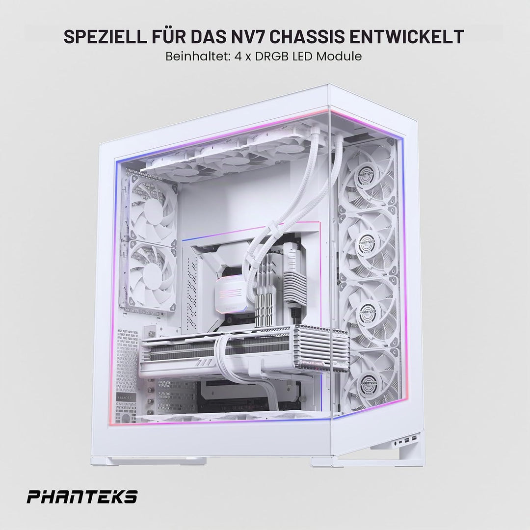 PHANTEKS NV7 Premium DRGB Kit Power-Hub, 3X für Aussenrahmen, 1x Mainboard Kabel-Cover - weiss