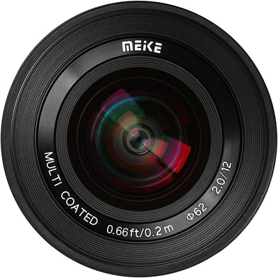 Meike 12 mm f2.0 Ultra Weitwinkel Manueller Fokusobjektiv kompatibel mit Sony E Mount spiegellosen K