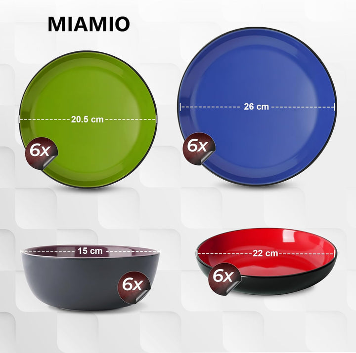 MIAMIO - Le Papillon Kollektion Bunt (Geschirrset (24x)), Geschirrset (24x)