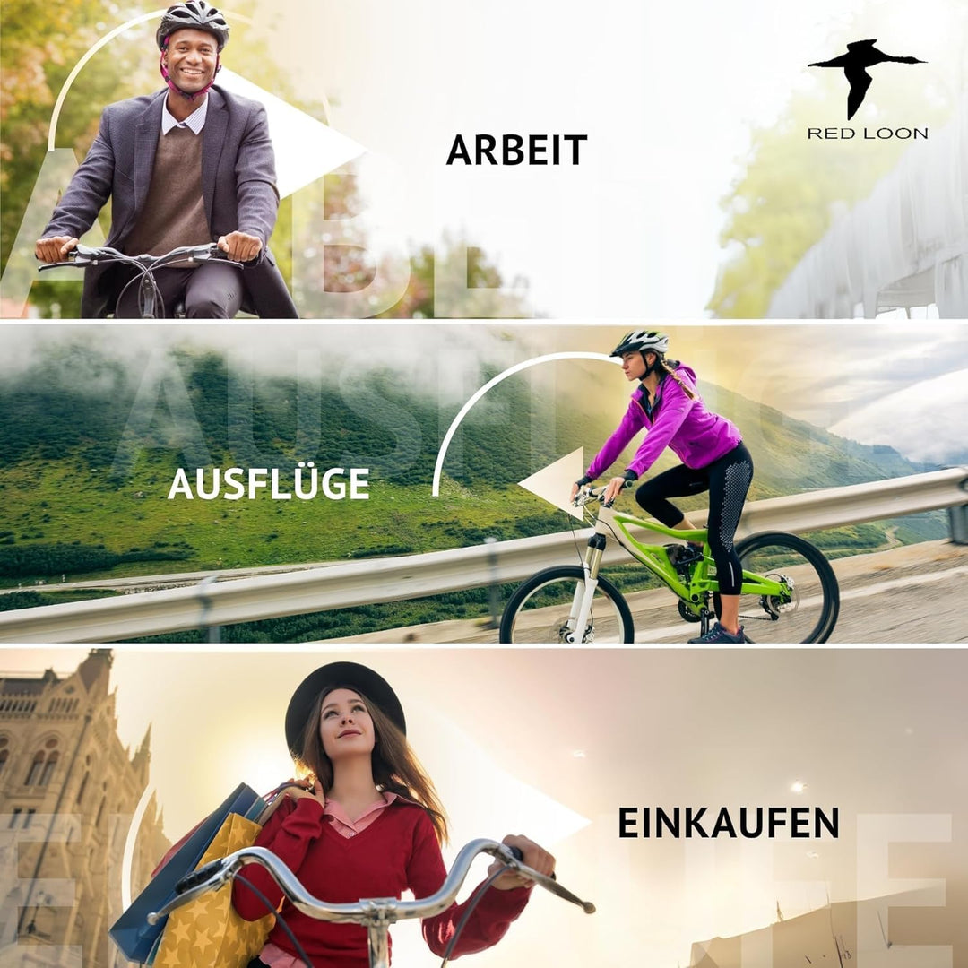 Red Loon 3er Set 2 x robuste Fahrradtasche aus LKW-Plane 1 x Fahrrad-Rucksack – wasserdichte Doppelp