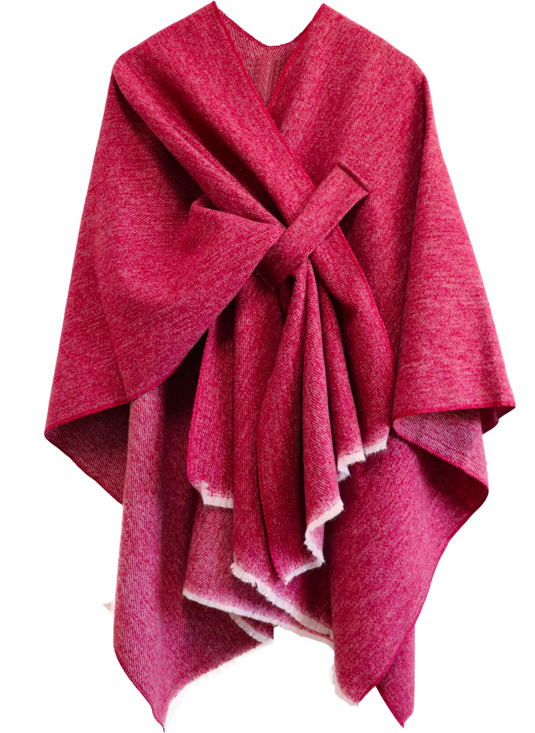 Shmily Girl Poncho Damen Strick Reversibel Cape Decke Elegant Warme Schultertuch Gestrickter Schal M
