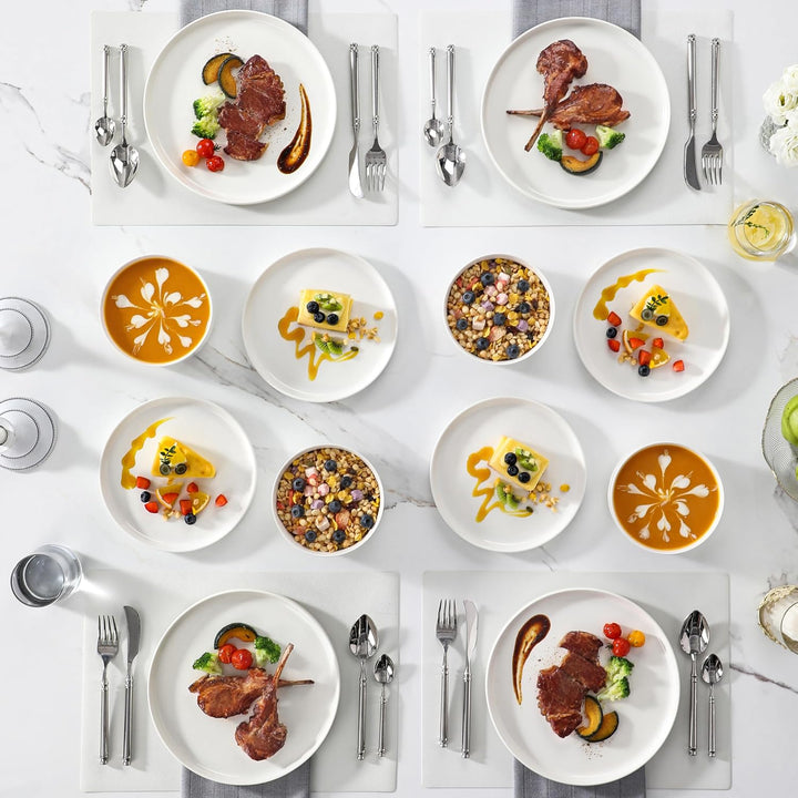 MALACASA Serie LEAH, Weiss | Set 12 Teile 4 Pers Weiss 12-teilig, 4 Personen, Weiss 12-teilig, 4 Per