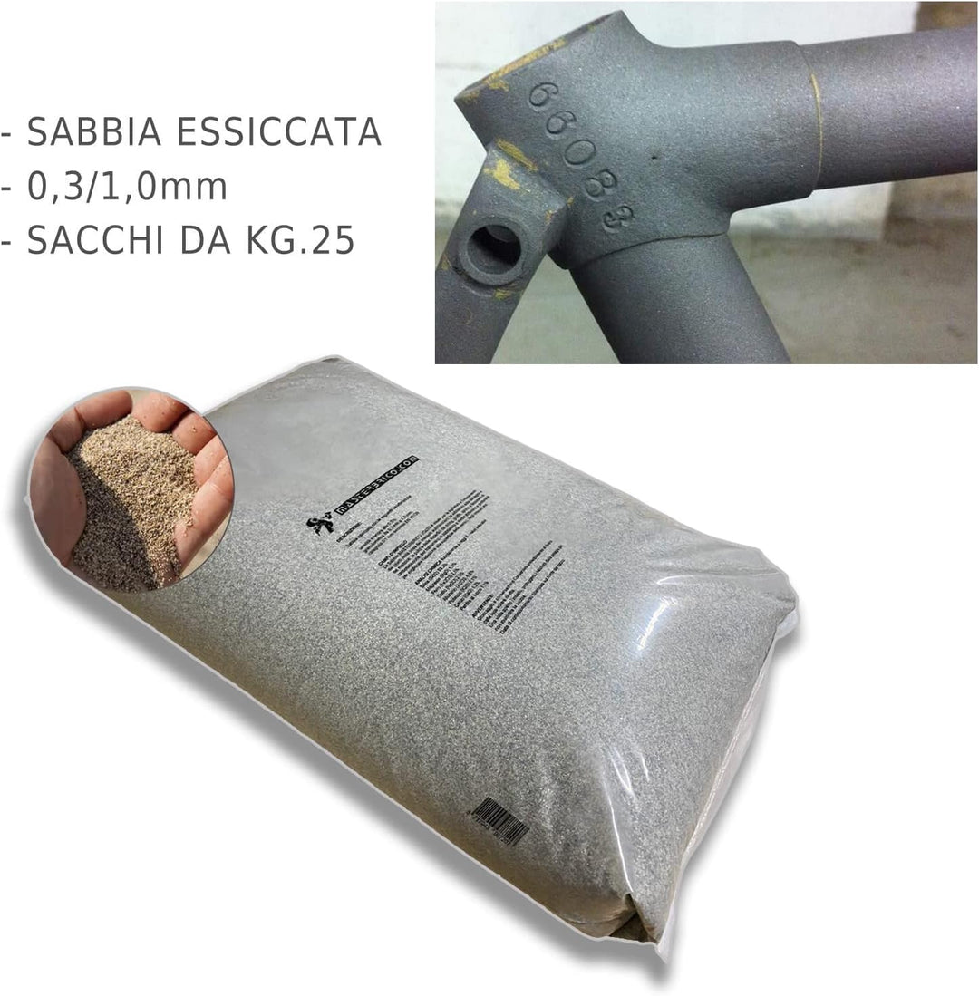 Sand für Sandstrahler, Sandstrahler, Vaga, 0,3 – 1,00 mm, 25 kg Säcke zum Sandstrahlen von Holz, Eis