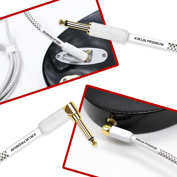 KIRLIN, KIRLIN CABLE Instrumentenkabel, 1/4 Zoll Mono-Stecker, weiss, 6,3 m (IWB-202WGL-20/WT)