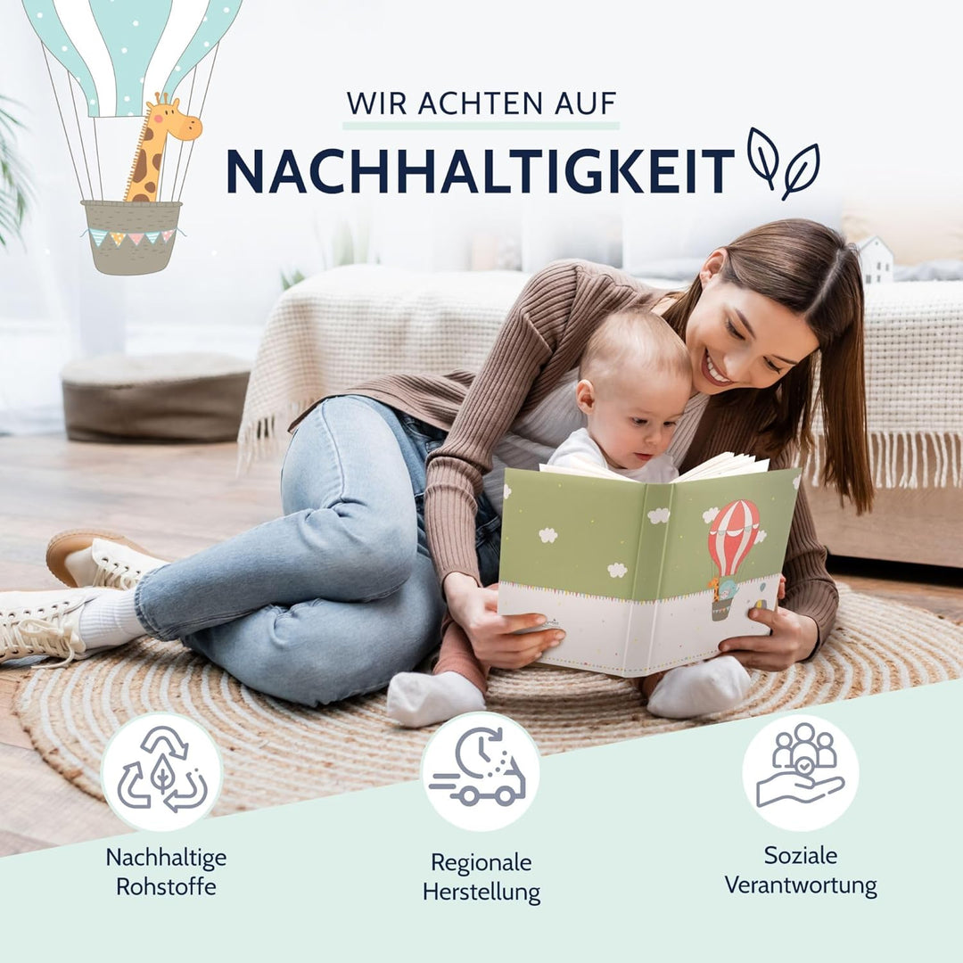 goldbuch Babyalbum Ballonfahrt im kindgerechten Design, Kunstdruck Fotoalbum mit 60 weisse, Pergamin