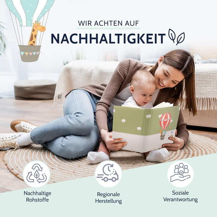 goldbuch Babyalbum Ballonfahrt im kindgerechten Design, Kunstdruck Fotoalbum mit 60 weisse, Pergamin