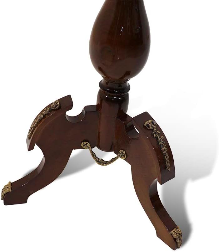 MACE-Brown Barock Beistelltisch mit Platte surafce Marmor handgefertigt aus Massivholz in Einer rund