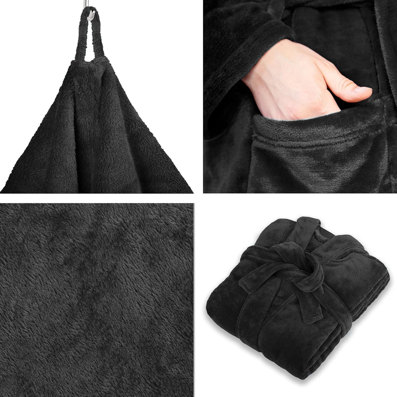 Gräfenstayn® Damen & Herren Kuschelfleece Bademantel ohne Kapuze mit Öko-Tex Standard 100 in Grösse