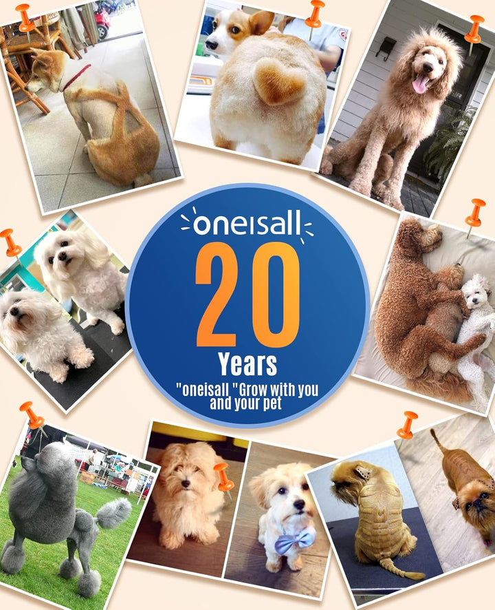 oneisall Pfotentrimmer für hunde mit Doppelklingen, 2-Gang schermaschine hund pfoten Leise hundesche