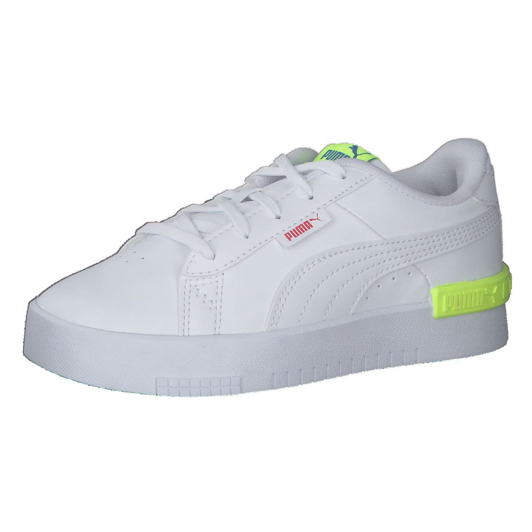 PUMA Unisex Kinder Jada Pstennisschuhe 29 EU Puma White Yellow Alert Victoria Blue High Risk Red, 29
