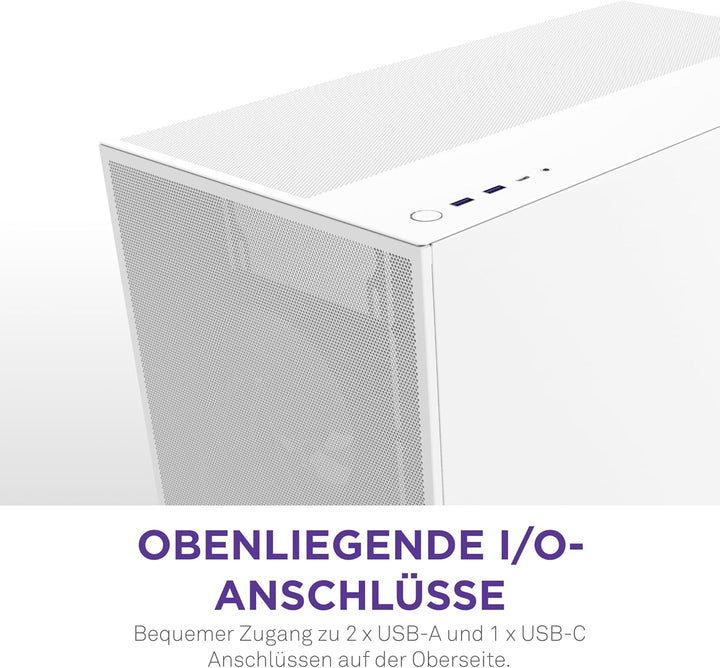 NZXT H7 Flow | Mid-Tower-ATX-Airflow-Gehäuse | Bis zu 3 x 120-mm-Lüfter im Boden zur direkten GPU-Kü