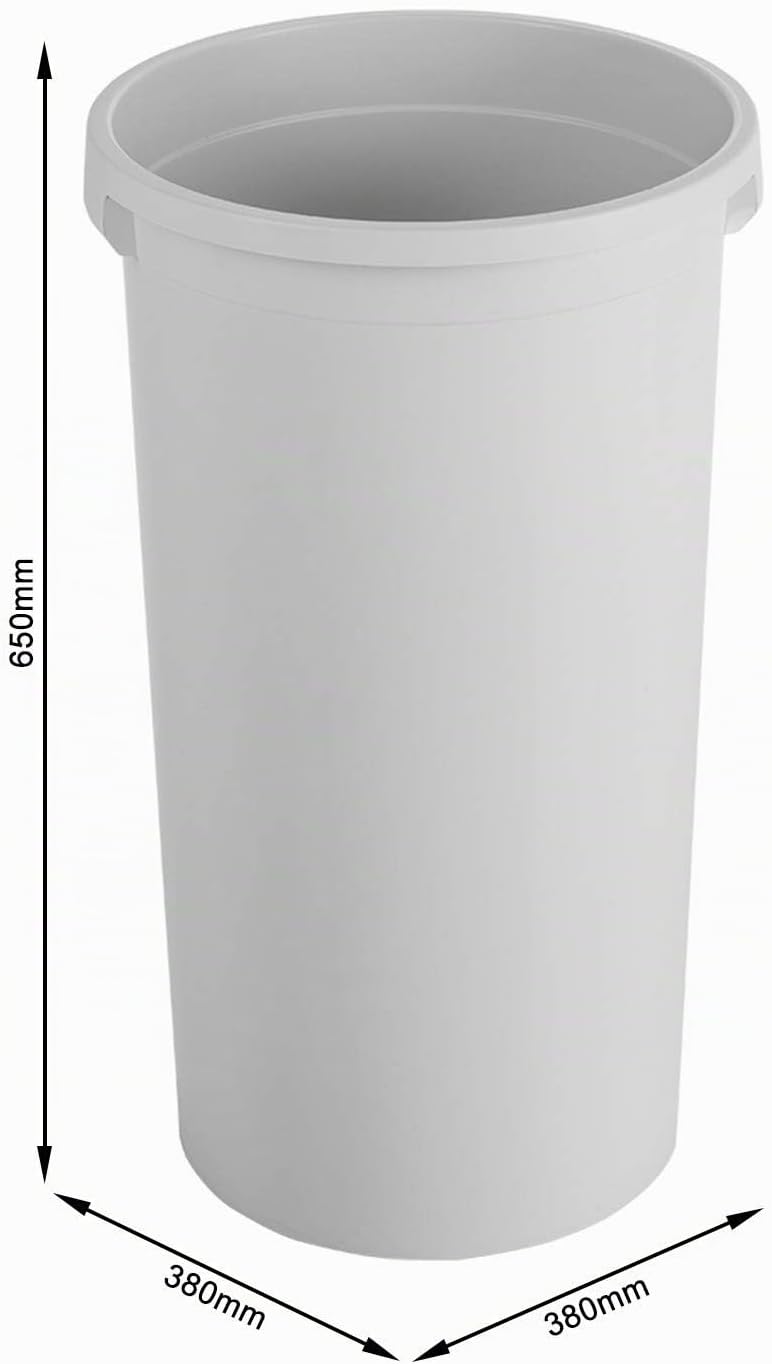Rotho Modo Mülleimer 50l ohne Deckel, Kunststoff (PP) BPA-frei, grau, 50l (38,0 x 38,0 x 65,0 cm) Ei