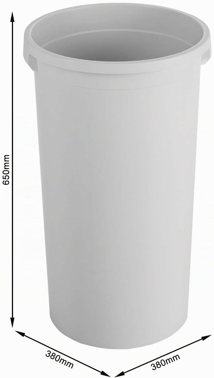 Rotho Modo Mülleimer 50l ohne Deckel, Kunststoff (PP) BPA-frei, grau, 50l (38,0 x 38,0 x 65,0 cm) Ei