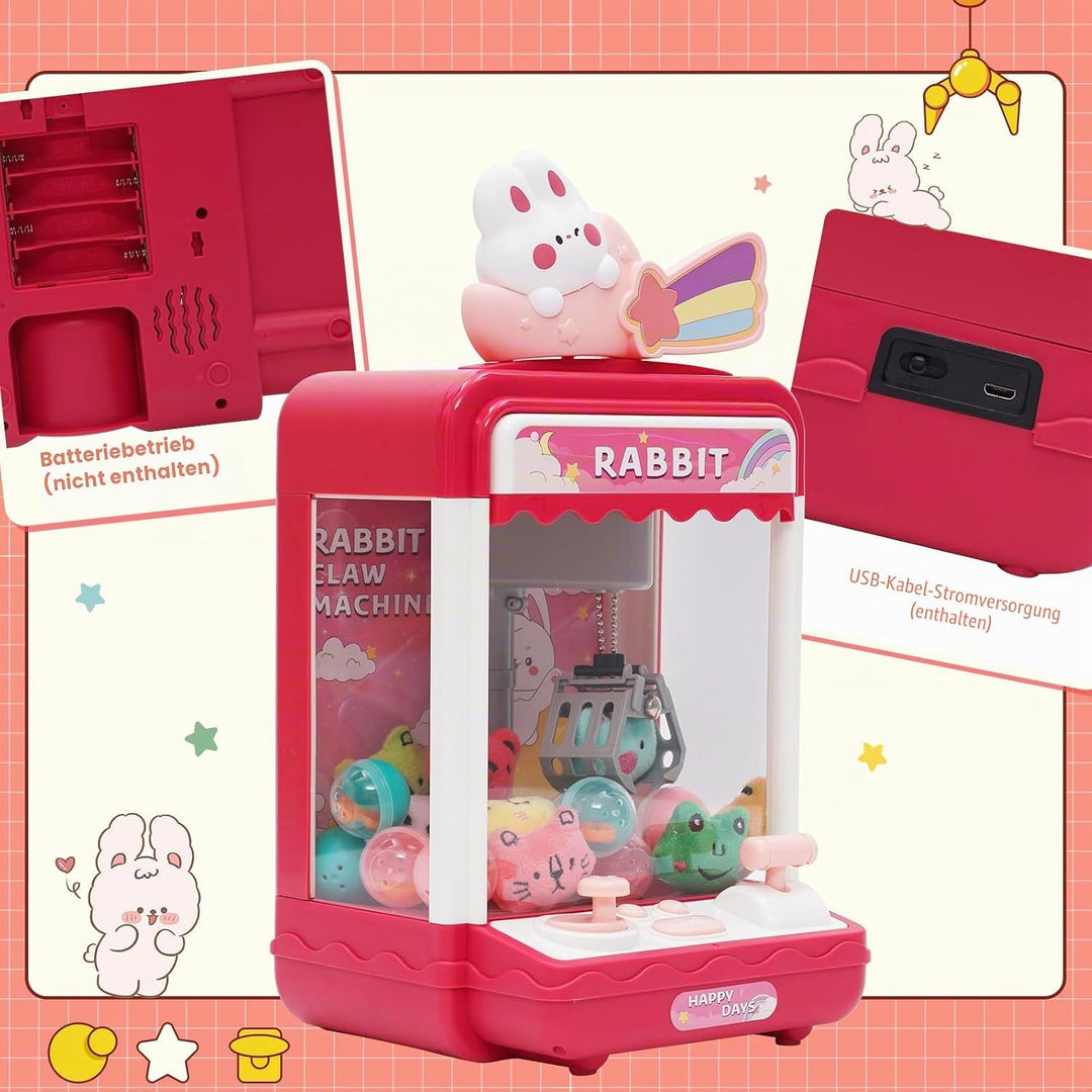 Arkyomi Mini Greifmaschine Candy Doll Gachapon Grabber Süssigkeiten Greifautomat mit Münzschiebe und