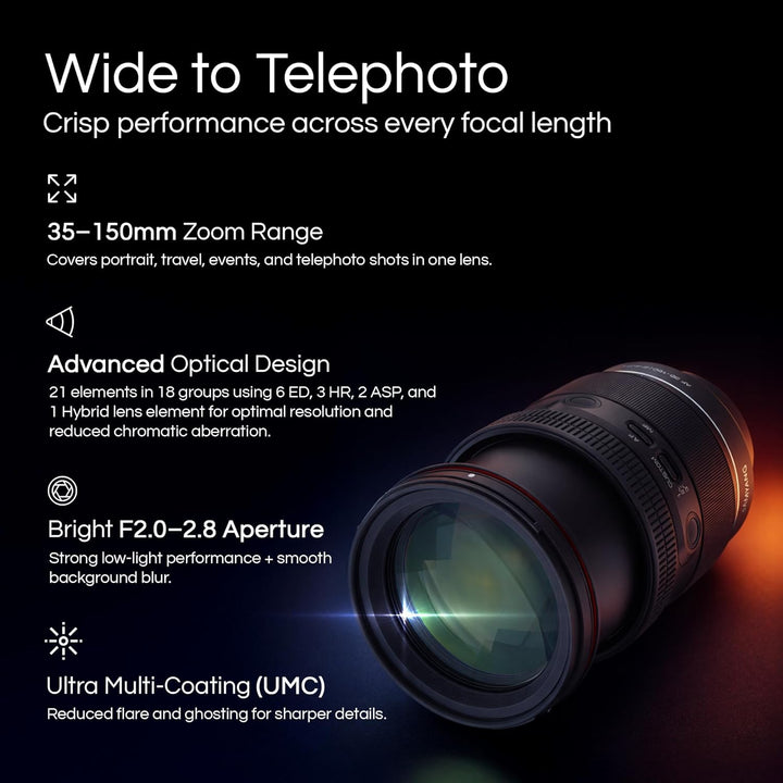 Samyang 35-150 mm F2.0-2.8 Fast All Around AF Zoom Objektiv für L-Mount