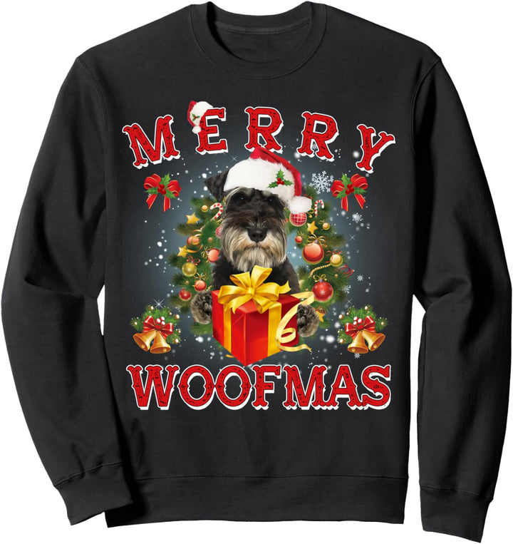 Merry Woofmas Schnauzer Weihnachtsschmuck Sweatshirt